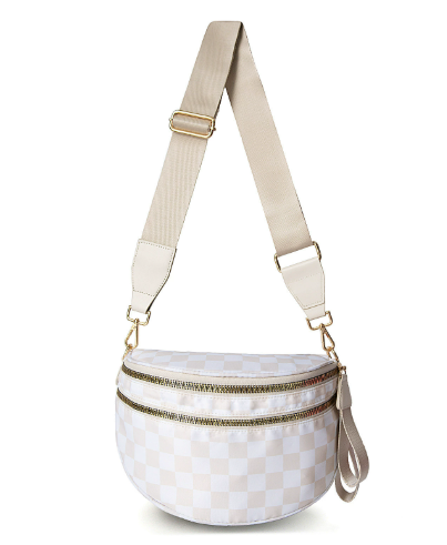 Checkered Nylon Bum Bag