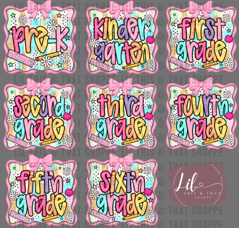 Cutey Back to School Grade Level Tees