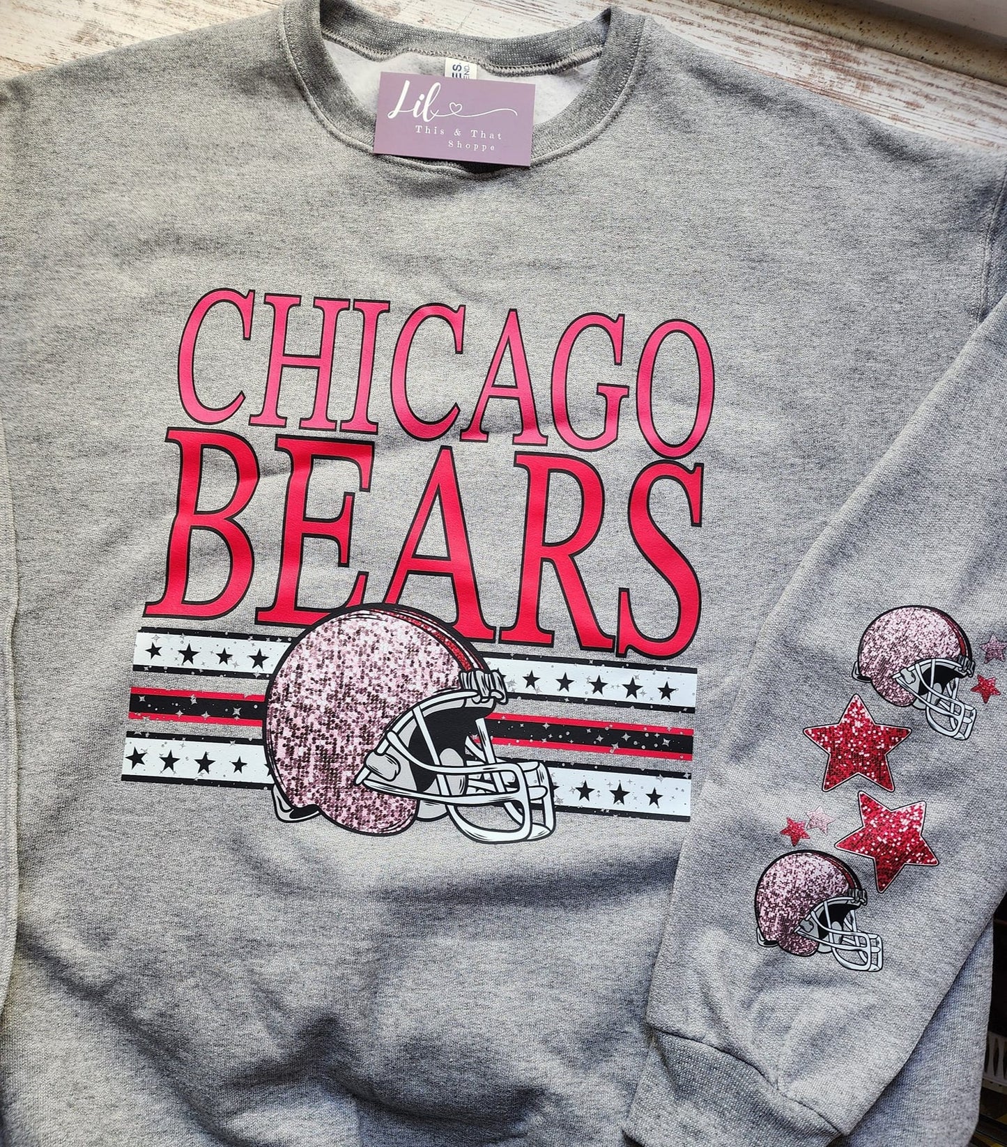 Glitter Pink Chicago Football