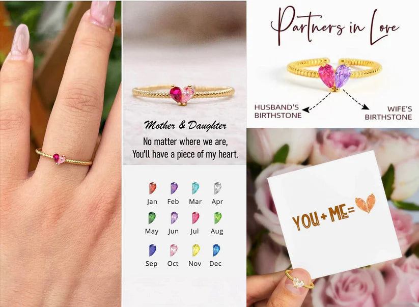 Birthstone Heart Ring **Pre-Order**