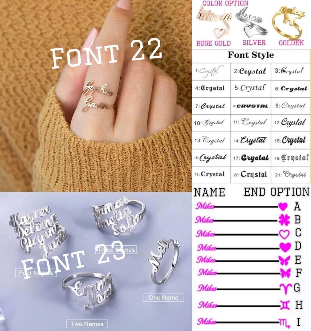Adjustable Custom Name Ring **Pre-Order**
