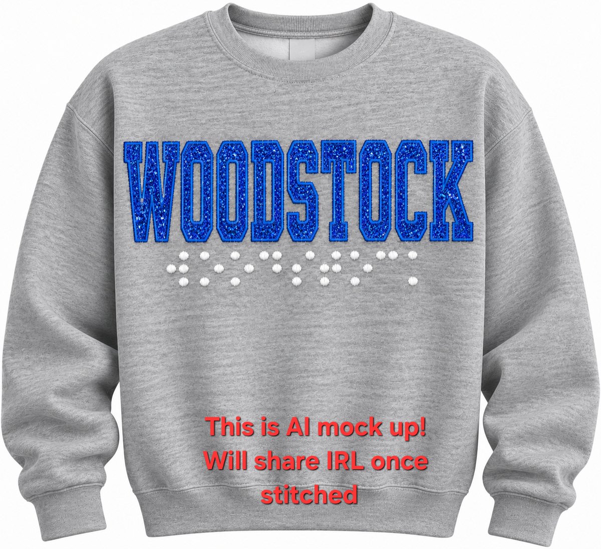 Embroidery: Woodstock Glitter Embroidery with Braille