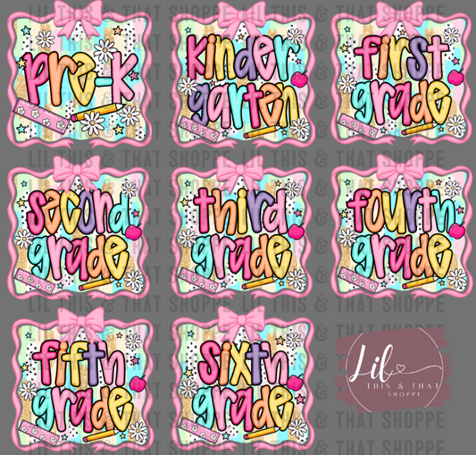 Cutey Back to School Grade Level Tees
