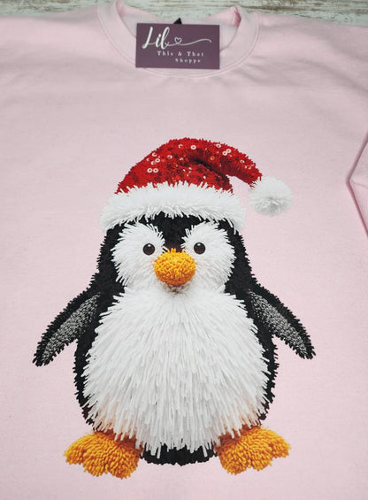 Holiday Penguin (Faux Yarn & Sequins)