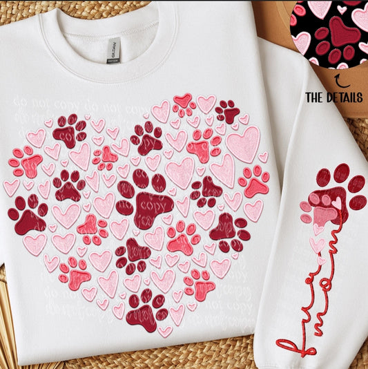 Paw Heart Fur Mom (Faux Embroidery)