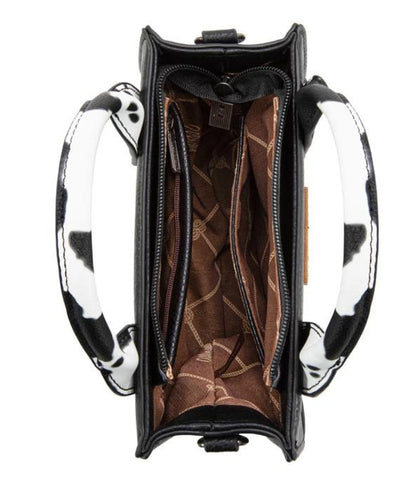 Black Wrangler Cow Print Mini Crossbody Bag