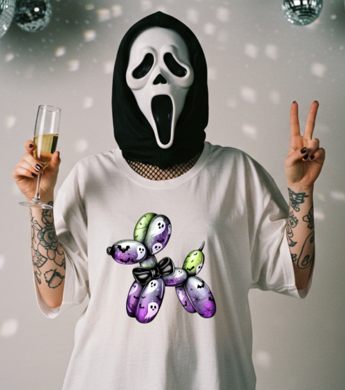 Ghost Bow Balloon Dog