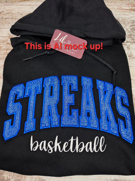 Embroidery: STREAKS Basketball