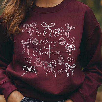 Merry Christmas Bow Doodles