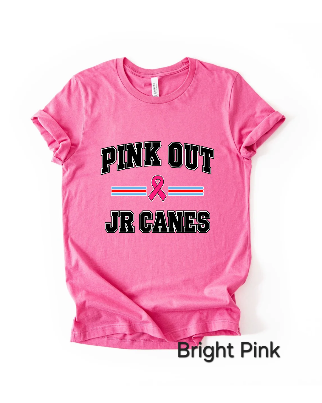 Pink Out Jr Canes - Striped