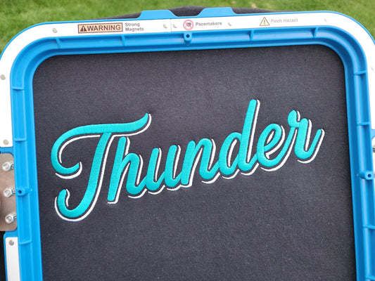 Embroidery: THUNDER Scripted