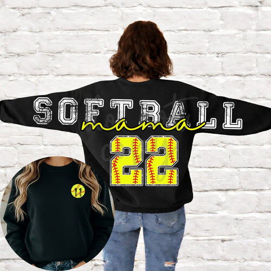 Custom Long Back SOFTBALL Mama