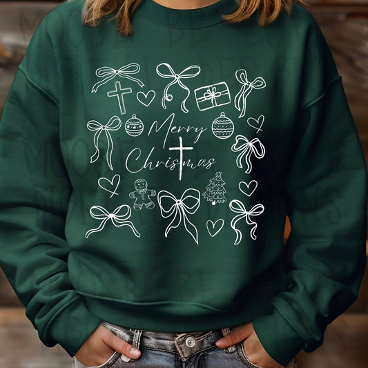 Merry Christmas Bow Doodles