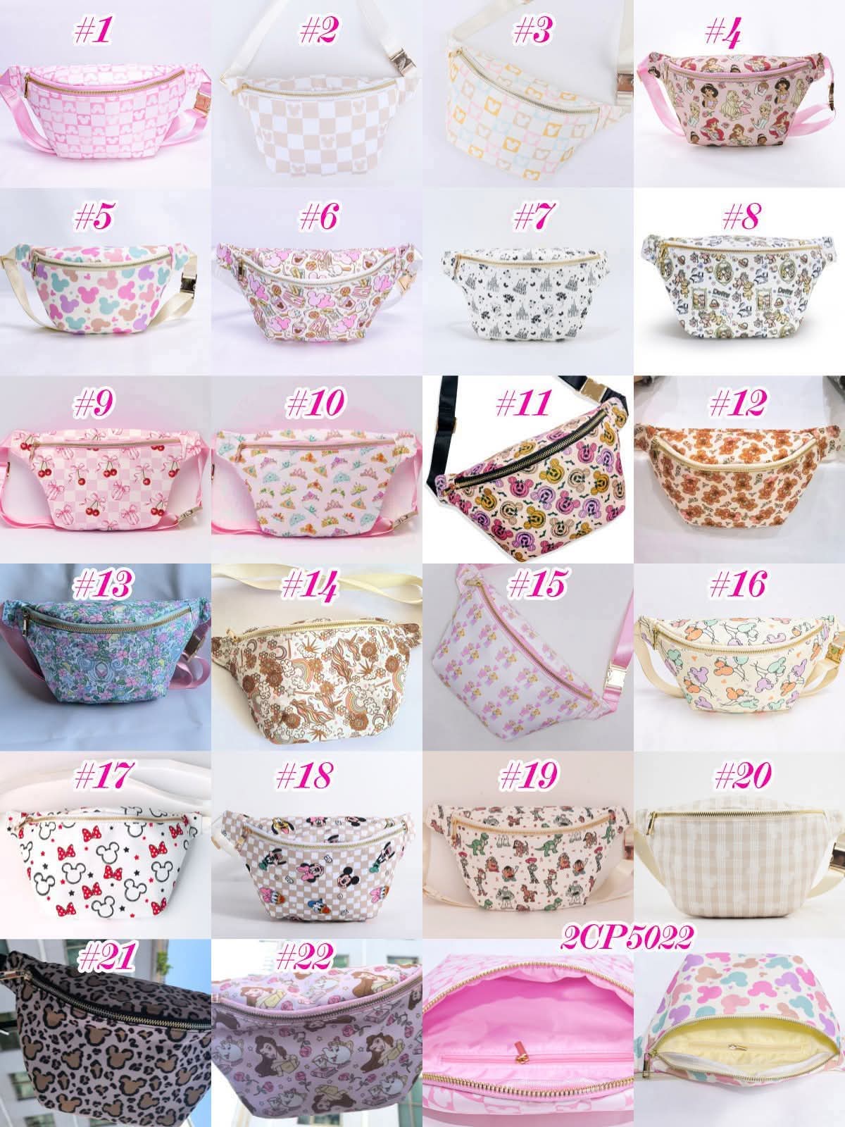 Character Printed Fanny Packs  **Pre-Order**
