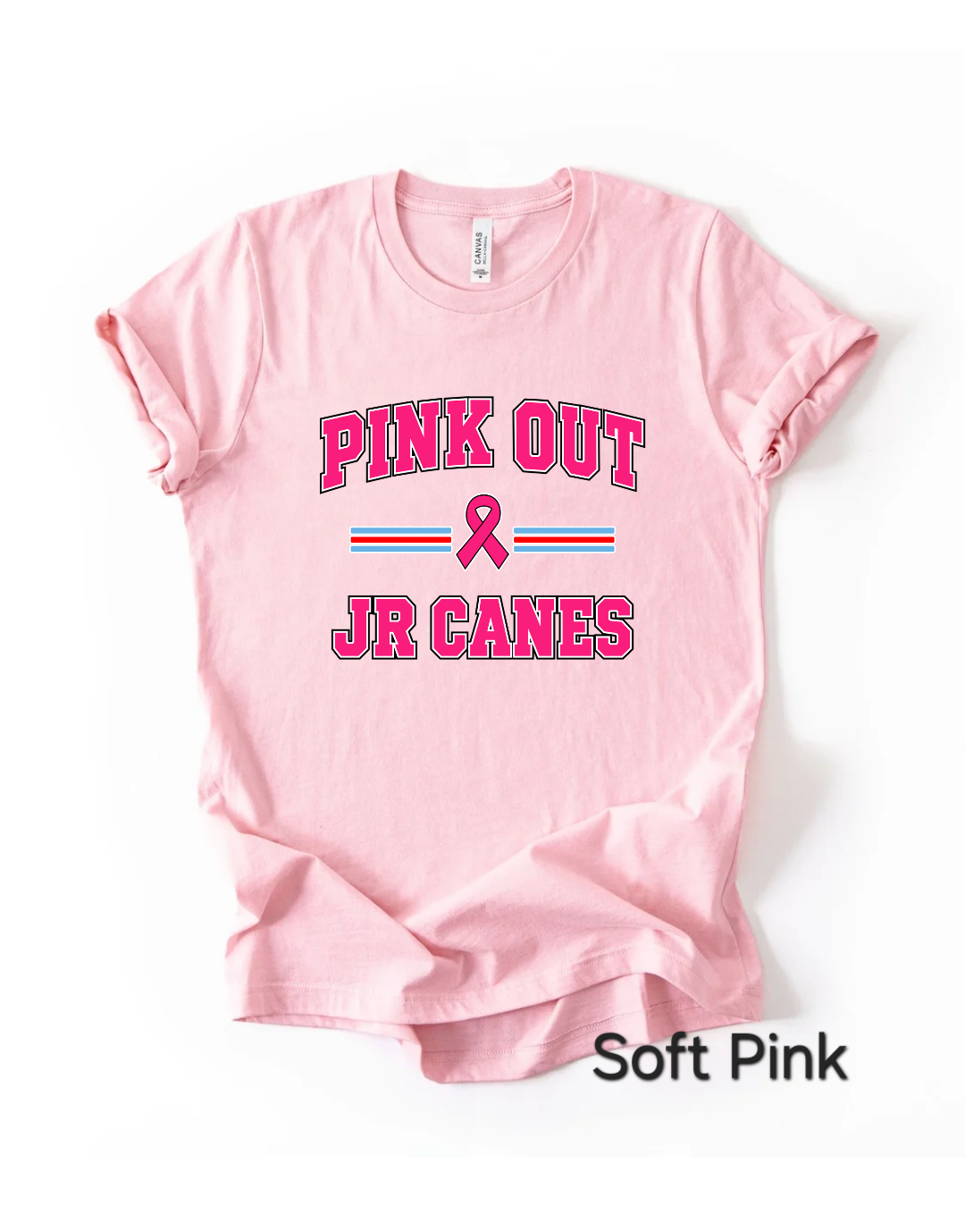 Pink Out Jr Canes - Striped