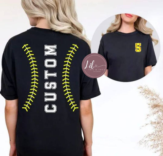 Custom Softball Names with Laces